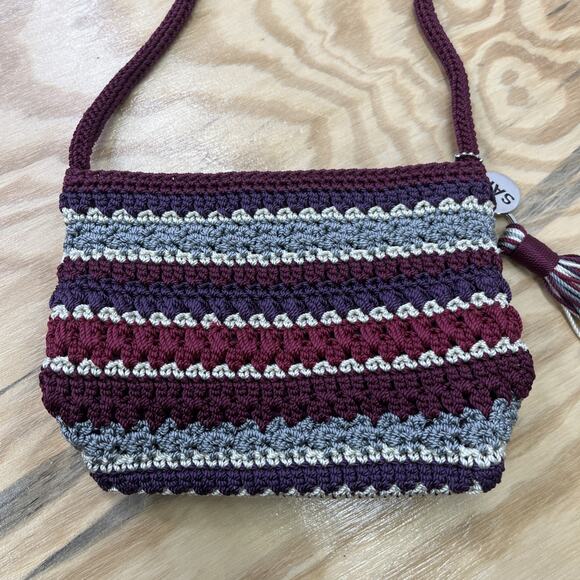 The Sak Crocheted Mini Bag Shoulder Purse Organizer Travel Small Boho - Picture 3 of 12